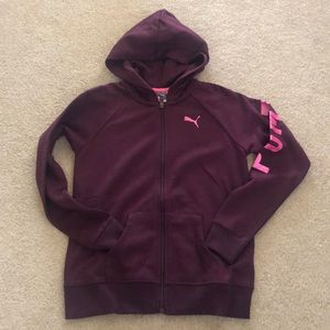 Puma fleece zip up hoodie girl L(12-14) NWT